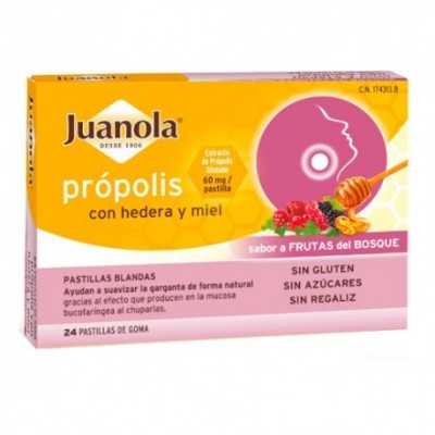 Comprar JUANOLA PASTILLAS BLANDAS PROPOLIS SABOR FRUTAS DEL BOSQUE 24 U al mejor precio en NuestraFarma, tu farmacia online