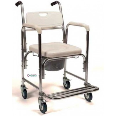 Comprar SILLA DUCHA WC ALUMINIO PIES ABATIBLES al mejor precio en NuestraFarma, tu farmacia online