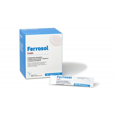 Comprar FERROSOL FLASH 30 SOBRES BUCODISPERSABLES al mejor precio en NuestraFarma, tu farmacia online