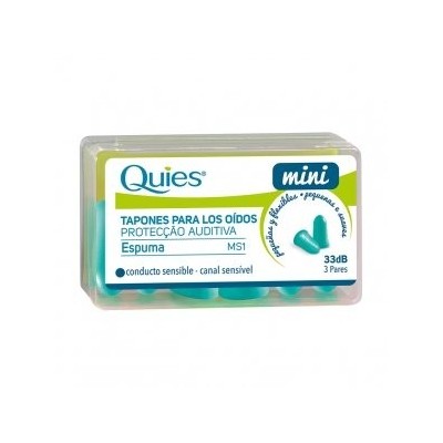 Comprar TAPONES OIDOS ESPUMA MINI QUIES 3 PARES al mejor precio en NuestraFarma, tu farmacia online