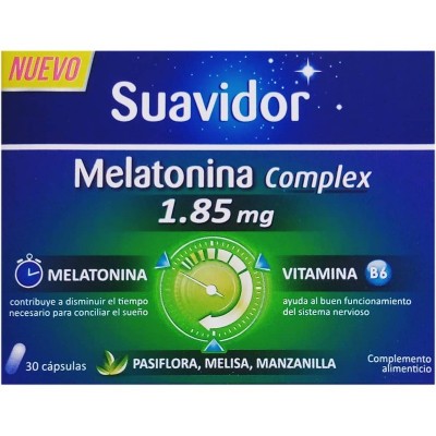 Comprar SUAVIDOR MELATONINA COMPLEX 30 CAPSULAS al mejor precio en NuestraFarma, tu farmacia online