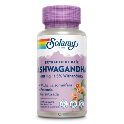 Comprar SOLARAY ASHWAGANDHA 60 CAPSULAS VEGETALES al mejor precio en NuestraFarma, tu farmacia online