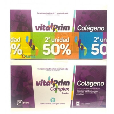 Comprar VITALPRIM COMPLEX COLAGENO SABOR NARANJA PACK 2 X 30 SOBRES al mejor precio en NuestraFarma, tu farmacia online