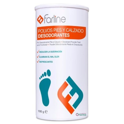 Comprar FARLINE DESODORANTE POLVOS PIES Y CALZADO 100 G al mejor precio en NuestraFarma, tu farmacia online