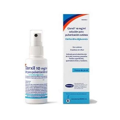 Comprar CLORXIL 10 MG/ML SOLUCION PARA PULVERIZACION CUTANEA 1 FRASCO 50 ML al mejor precio en NuestraFarma, tu farmacia online