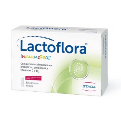 Comprar LACTOFLORA INMUNOPEQ 30 CAPSULAS al mejor precio en NuestraFarma, tu farmacia online