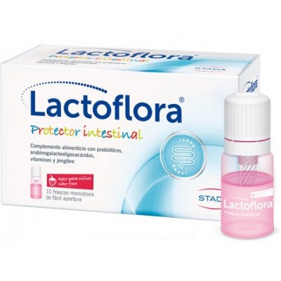 Comprar LACTOFLORA PROTECTOR INTESTINAL INFANTIL 10 VIALES SABOR FRESA al mejor precio en NuestraFarma, tu farmacia online