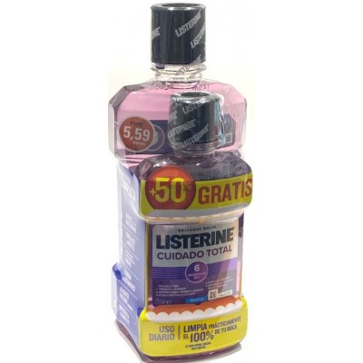 Comprar LISTERINE CUIDADO TOTAL 6 EN 1 500 + 250 ML GRATIS al mejor precio en NuestraFarma, tu farmacia online