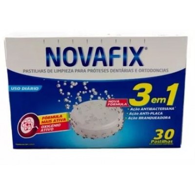 Comprar NOVAFIX TABLETAS LIMPIADORAS PARA PROTESIS DENTALES Y ORTODONCIAS 3 EN 1 30 TABLETAS al mejor precio en NuestraFarma, tu farmacia online