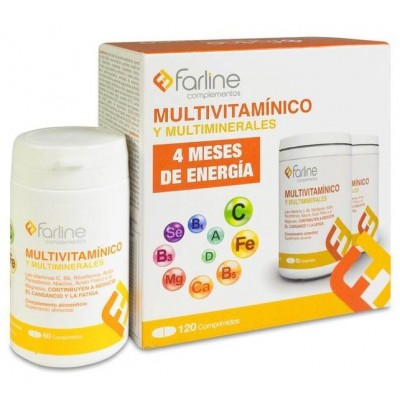 Comprar FARLINE MULTIVITAMINICO Y MULTIMINERALES PACK 2 X 60 COMPRIMIDOS al mejor precio en NuestraFarma, tu farmacia online