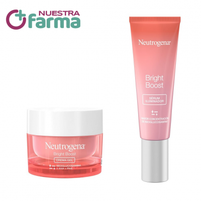 Comprar NEUTROGENA BRIGHT BOOST PACK CREMA GEL 50 ML Y SERUM ILUMINADOR 30 ML al mejor precio en NuestraFarma, tu farmacia online