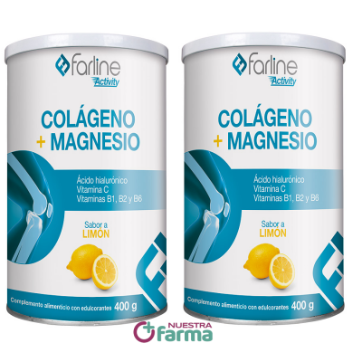Comprar FARLINE COLAGENO + MAGNESIO PACK 2 X 400 G SABOR LIMON al mejor precio en NuestraFarma, tu farmacia online