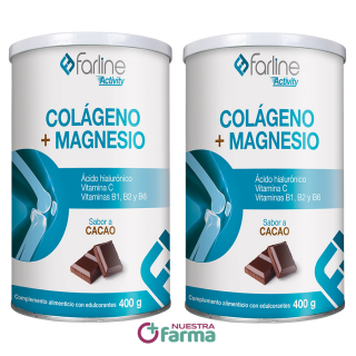 FARLINE COLAGENO + MAGNESIO PACK 2 X 400 G SABOR CACAO