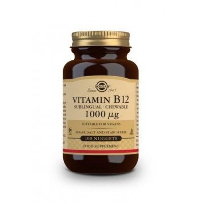 Comprar SOLGAR VITAMINA B12 (CIANOCOBALAMINA) 1000 MCG 100 COMPRIMIDOS MASTICABLES al mejor precio en NuestraFarma, tu farmacia online