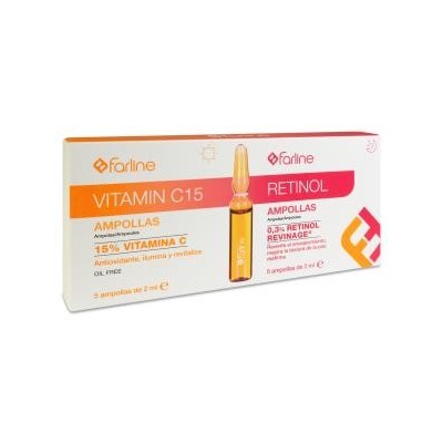 Comprar FARLINE PACK 5 AMPOLLAS VITAMINA C 15 + 5 AMPOLLAS RETINOL al mejor precio en NuestraFarma, tu farmacia online