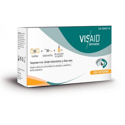 Comprar VISAID DEMODEX 5 ML CON GOTERO + 20 TOALLITAS + 20 BASTONCILLOS al mejor precio en NuestraFarma, tu farmacia online