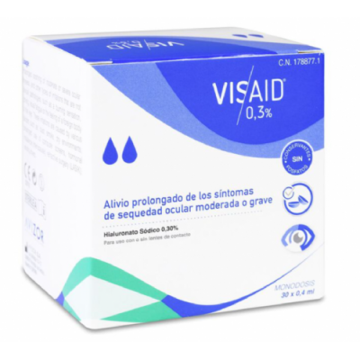 Comprar VISAID 0.3% GOTAS OCULARES ESTERIL 30 MONODOSIS 0,4 ML al mejor precio en NuestraFarma, tu farmacia online