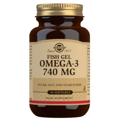 Comprar SOLGAR FISH GEL OMEGA-3 740 MG 50 CAPSULAS BLANDAS al mejor precio en NuestraFarma, tu farmacia online