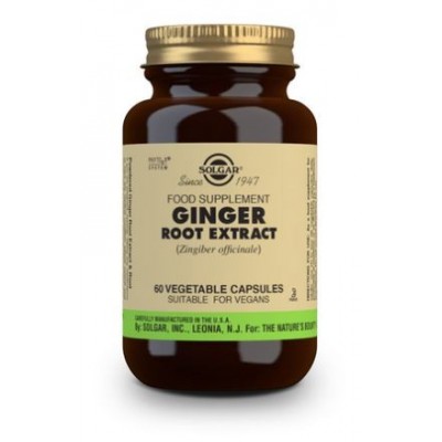 Comprar SOLGAR JENGIBRE EXTRACTO DE RAIZ (ZINGIBER OFFICINALE) 60 CAPSULAS VEGETALES al mejor precio en NuestraFarma, tu farmacia online