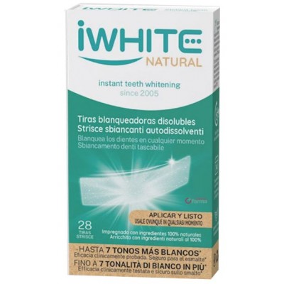 Comprar IWHITE TIRAS BLANQUEADORAS NATURALES DISOLUBLES 28 TIRAS al mejor precio en NuestraFarma, tu farmacia online
