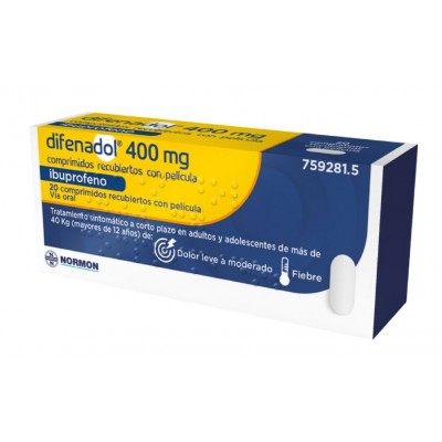 Comprar DIFENADOL 400 mg 20 COMPRIMIDOS RECUBIERTOS al mejor precio en NuestraFarma, tu farmacia online