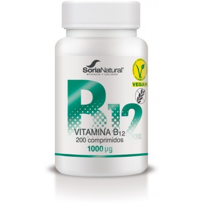 Comprar SORIA NATURAL VITAMINA B12 LIBERACION SOSTENIDA 1000 MCG 200 COMPRIMIDOS al mejor precio en NuestraFarma, tu farmacia online