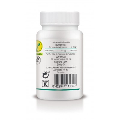 Comprar SORIA NATURAL VITAMINA B12 LIBERACION SOSTENIDA 1000 MCG 200 COMPRIMIDOS al mejor precio en NuestraFarma, tu farmacia online
