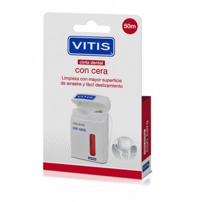 Comprar VITIS CINTA DENTAL CON CERA 50 M al mejor precio en NuestraFarma, tu farmacia online