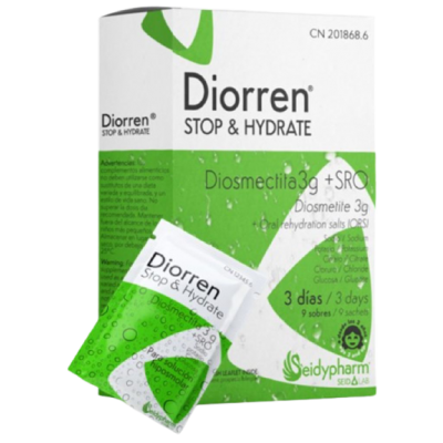 Comprar DIORREN STOP & HIDRATE 9 SOBRES 8,5 G al mejor precio en NuestraFarma, tu farmacia online