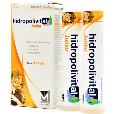 Comprar HIDROPOLIVITAL JUNIOR 40 COMPRIMIDOS MASTICABLES al mejor precio en NuestraFarma, tu farmacia online