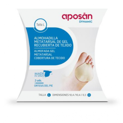 Comprar APOSAN DYNAMIC ALMOHADILLA METATARSAL DE GEL RECUBIERTA DE TEJIDO TALLA L 2 UNIDADES al mejor precio en NuestraFarma, tu farmacia online