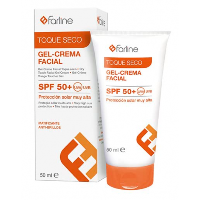 Comprar FARLINE GEL-CREMA FACIAL TOQUE SECO SPF 50+ TEXTURA LIGERA 50 ML al mejor precio en NuestraFarma, tu farmacia online