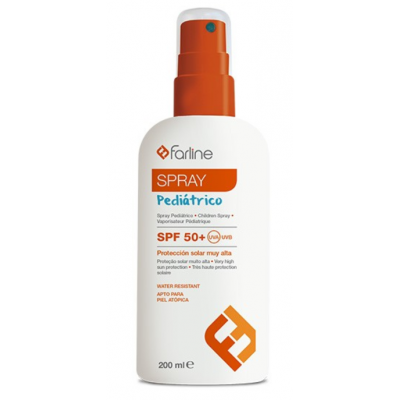 Comprar FARLINE SPRAY PEDIATRICO SPF 50+ 200 ML al mejor precio en NuestraFarma, tu farmacia online
