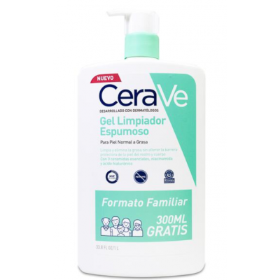Comprar CERAVE GEL LIMPIADOR ESPUMOSO 1000 ML al mejor precio en NuestraFarma, tu farmacia online