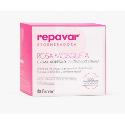 Comprar REPAVAR REGENERADORA ROSA MOSQUETA CREMA ANTIEDAD 50 ML al mejor precio en NuestraFarma, tu farmacia online