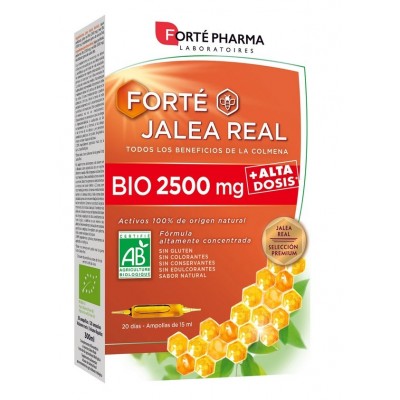 Comprar FORTÉ JALEA REAL BIO 2500 MG 20 AMPOLLAS 15 ML al mejor precio en NuestraFarma, tu farmacia online