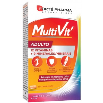 Comprar FORTÉ PHARMA MULTIVIT ADULTO 28 COMPRIMIDOS al mejor precio en NuestraFarma, tu farmacia online