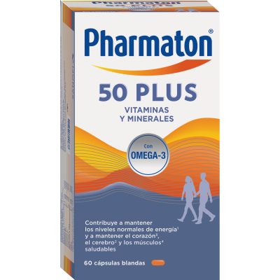 Comprar PHARMATON 50 PLUS 60 CAPSULAS BLANDAS al mejor precio en NuestraFarma, tu farmacia online