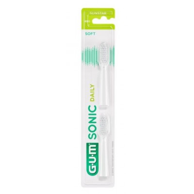 Comprar GUM RECAMBIOS PARA EL CEPILLO DENTAL SONICO SONIC DAILY 2 RECAMBIOS COLOR BLANCO al mejor precio en NuestraFarma, tu farmacia online