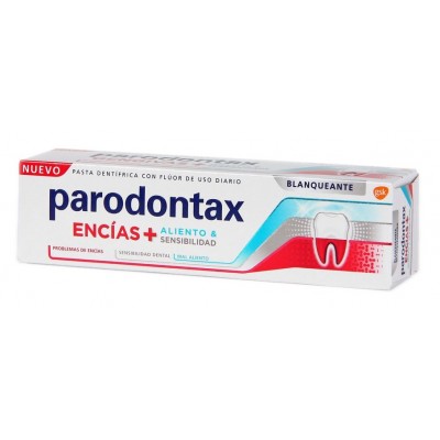Comprar PARODONTAX ENCIAS + ALIENTO & SENSIBILIDAD BLANQUEANTE 75 ML al mejor precio en NuestraFarma, tu farmacia online