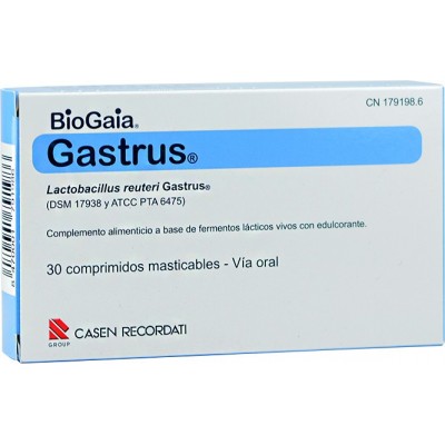 Comprar BIOGAIA GASTRUS 30 COMPRIMIDOS MASTICABLES al mejor precio en NuestraFarma, tu farmacia online