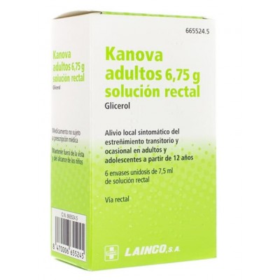 Comprar KANOVA ADULTOS 6,75 G SOLUCION RECTAL 6 ENEMAS 7,5 ML al mejor precio en NuestraFarma, tu farmacia online