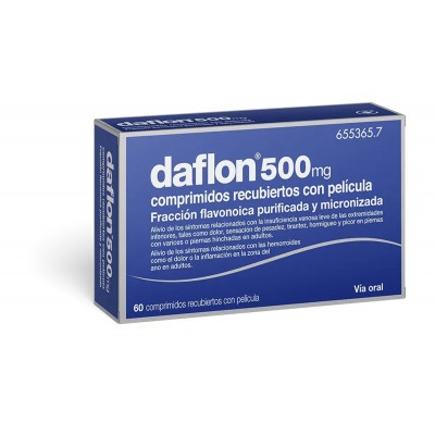 Comprar DAFLON 500 MG 60 COMPRIMIDOS RECUBIERTOS al mejor precio en NuestraFarma, tu farmacia online