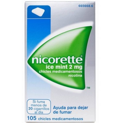 Comprar NICORETTE ICE MINT 2 mg 105 CHICLES MEDICAMENTOSOS al mejor precio en NuestraFarma, tu farmacia online