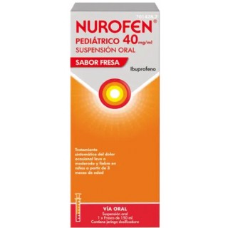 NUROFEN PEDIATRICO 40 mg/ml SUSPENSION ORAL 1 FRASCO 150 ml (SABOR FRESA)