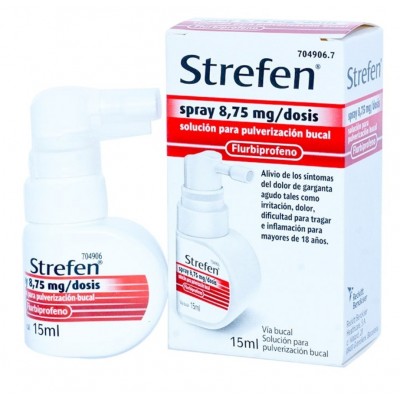 Comprar STREFEN SPRAY 8,75 mg/DOSIS SOLUCION PARA PULVERIZACION BUCAL 1 FRASCO 15 ml (SABOR MENTA) al mejor precio en NuestraFarma, tu farmacia online