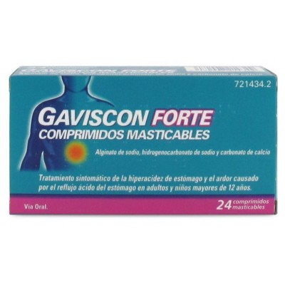 Comprar GAVISCON FORTE 24 COMPRIMIDOS MASTICABLES al mejor precio en NuestraFarma, tu farmacia online