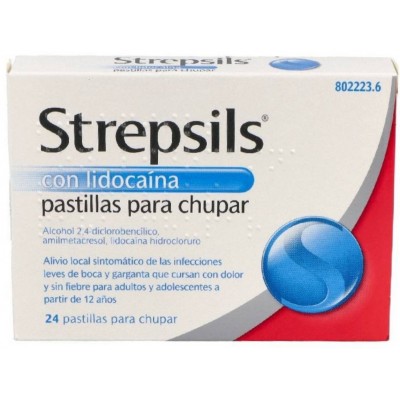 Comprar STREPSILS CON LIDOCAINA 24 PASTILLAS PARA CHUPAR al mejor precio en NuestraFarma, tu farmacia online