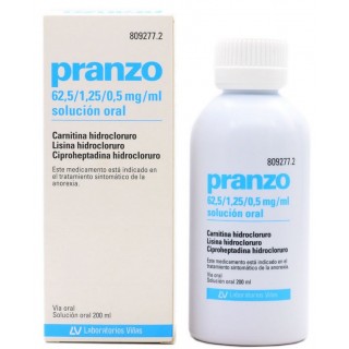 PRANZO 62,5 mg/ml + 1,25 mg/ml + 0,5 mg/ml SOLUCION ORAL 1 FRASCO 200 ml
