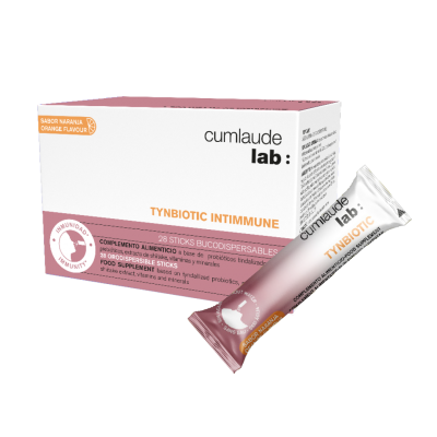 Comprar CUMLAUDE LAB: TYNBIOTIC INTIMMUNE 28 STICKS BUCODISPERSABLES 1,5 G SABOR NARANJA al mejor precio en NuestraFarma, tu farmacia online